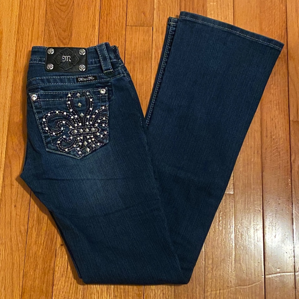 Miss Me Studded Boot Cut Jeans Size 26 Long